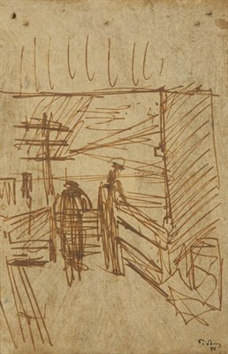 Lot 1036 - Mark Tobey American, 1890-1976 Market Scene,...