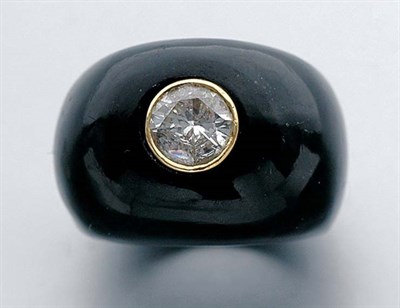 Lot 4 - Black Onyx and Diamond Dome Ring