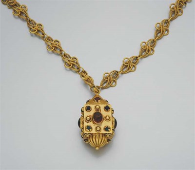 Lot 270 - Gold and Gem-Set Pendant-Necklace