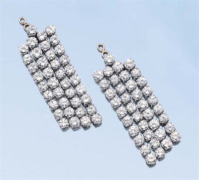 Lot 533 - Pair of Diamond Fringe Pendants