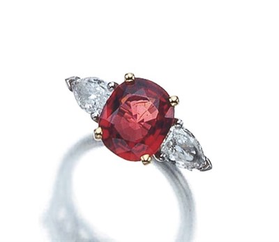 Lot 522 - Spinel and Diamond Ring