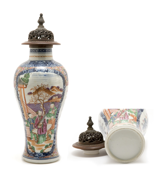 Lot 2002 - Chinese Export Glazed Porcelain Baluster Vase...