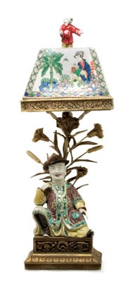 Lot 2010 - Chinese Famille Verte Glazed Porcelain Figural...