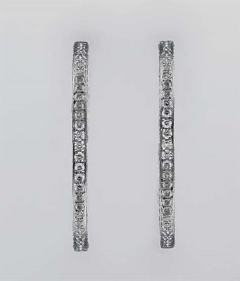Lot 109 - Pair of Diamond Hoop Earrings