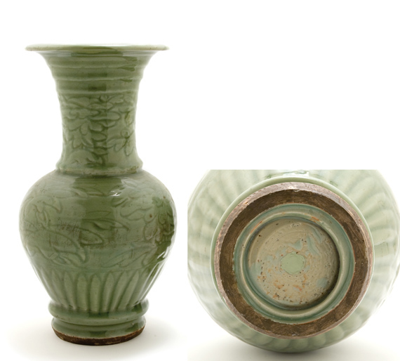 Lot 2068 - Chinese Celadon Glazed Vase Ming Dynasty The...