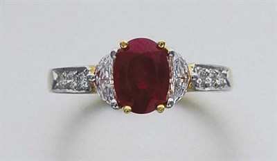 Lot 351 - Ruby and Diamond Ring
