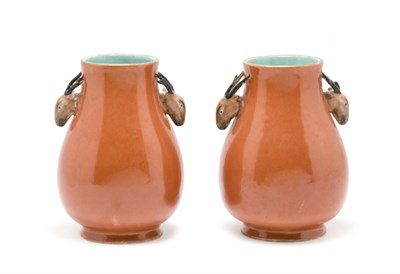 Lot 2012 - Pair of Chinese Glazed Porcelain Vases 19th...