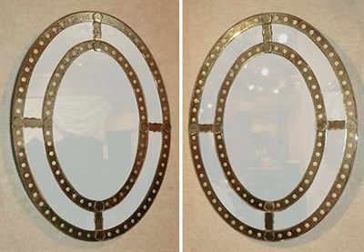 Lot 214 - Pair of Neoclassical Style Mirror Framed Oval...