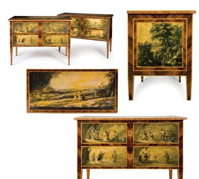 Lot 341 - Pair of Russian Neoclassical Painted Rosewood...