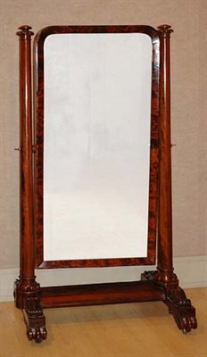 Lot 1208 - William IV Mahogany Cheval Mirror 19th Century...