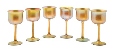 Lot 3266 - Assembled Set of Six Tiffany Gold Favrile...