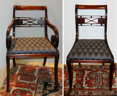 Lot 2190 - Set of Six Federal Style Klismos-Form Dining...