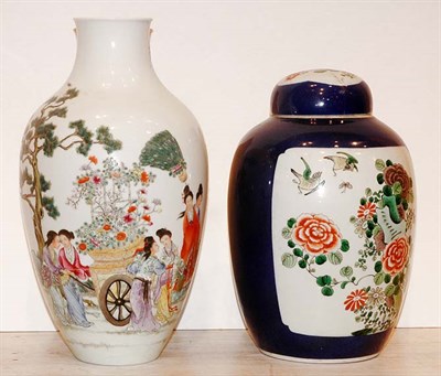 Lot 1194 - Chinese Famille Verte and Blue Glazed...