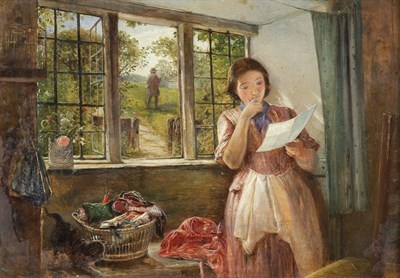Lot 2010 - British School 19th Century The Letter, 1858...