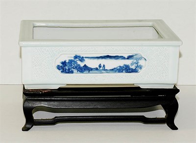 Lot 1422 - Chinese Blue and White and Celadon Rectangular...