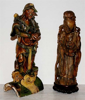 Lot 1188 - Chinese Soapstone Carving of Guanyin; Together...