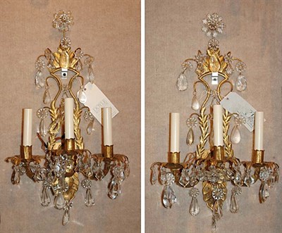 Lot 330 - Pair of Louis XV Style Gilt-Metal and Cut...