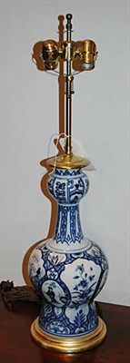 Lot 544 - Dutch Delft Style Porcelain Two-Light Lamp...