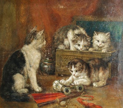 Lot 3032 - August Laux American, 1847-1921 Kittens at...
