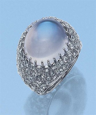 Lot 500 - Moonstone and Diamond Ring