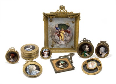 Lot 4162 - Miscellaneous Group of Eight Framed Limoges...