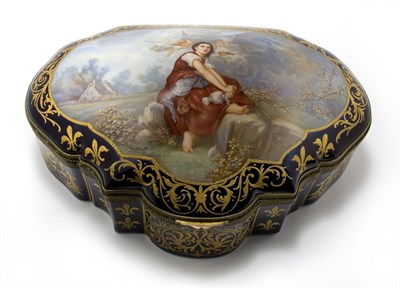 Lot 4161 - Sevres Style Gilt-Metal Mounted Painted...