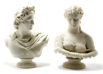 Lot 4104 - Two Parian Busts After a model by C. Delpech,...