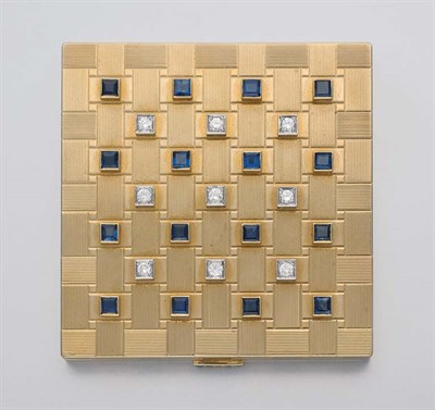 Lot 189 - Gold, Sapphire and Diamond Compact