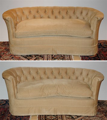Lot 1567 - Pair of Tufted Back Upholstered Two-Seat...