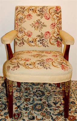 Lot 3658 - Needlepoint Upholstered Mahogany Armchair The...