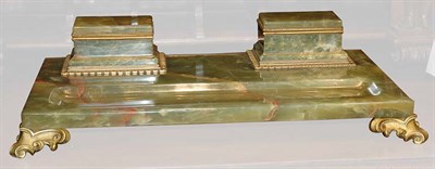 Lot 3190 - Louis XVI Style Gilt-Metal Mounted Green Onyx...