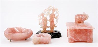 Lot 1424 - Miscellaneous Group of Rose Quartz Decorations...