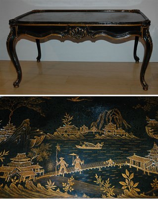 Lot 1461 - Chinoiserie Decorated Black Japanned Low Table...