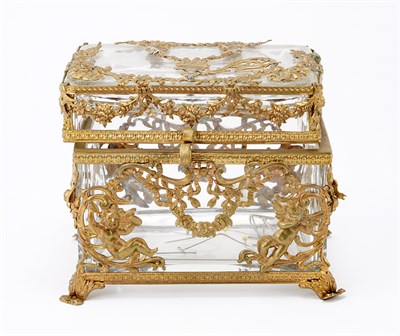 Lot 1300 - French Gilt-Metal Mounted Colorless Glass...