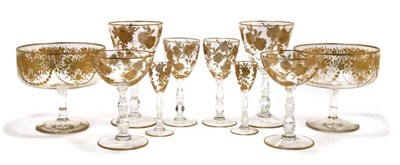 Lot 3574 - Set of Gilt and Etched Colorless Glass...