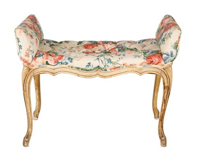 Lot 3663 - Louis XV Style Painted Bench The rectangular...
