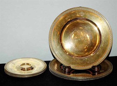 Lot 3147 - Parcel Gilt Silver Partial Dinner Service...
