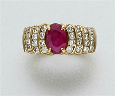 Lot 2320 - Ruby and Diamond Ring