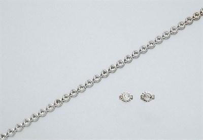 Lot 2536 - Diamond Bracelet and Pair of Stud Earrings