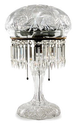 Lot 303 - American Brilliant Period Cut Glass Two-Light...