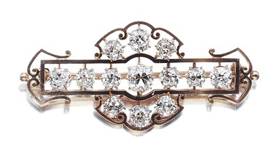 Lot 550 - Antique Gold and Diamond Brooch