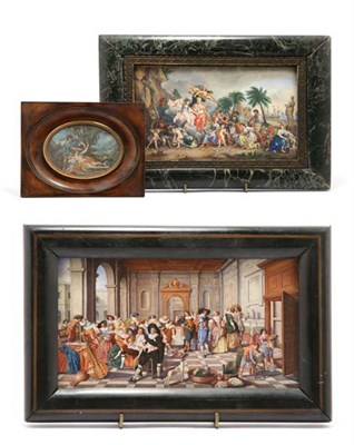 Lot 3403 - Group of Three Framed Paintings Comprising a...