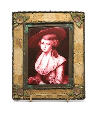Lot 3410 - Framed Enameled Portrait Miniature Sight 4 1/2...