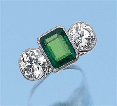 Lot 611 - Emerald and Diamond Ring