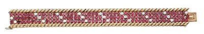 Lot 499 - Gold, Ruby and Diamond Bracelet