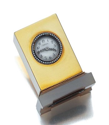 Lot 415 - Gold, Agate and Enamel Clock