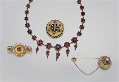 Lot 1 - Group of Antique Garnet Jewelry
