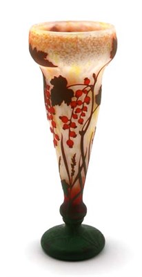 Lot 3448 - Daum Nancy Acid Etched Cameo Glass Vase Of...