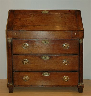 Lot 1248 - Continental Provincial Style Oak Slant Front...