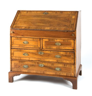 Lot 1573 - Continental Inlaid Walnut Slant Front Desk...